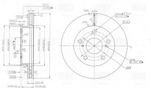 Диск торм. для а.м Toyota Mark II X80,X90 92- перед. d255 DF117105 DF117105 TRIALLI