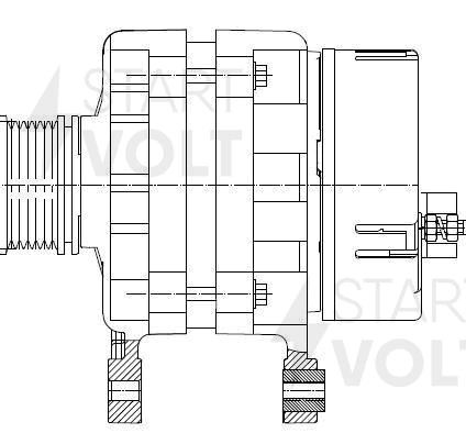 Генератор для ам Лада Largus (12-),Renault Logan (04-) 1.6i 90A (тип АвтоВАЗ) (L LG0900 START VOLT