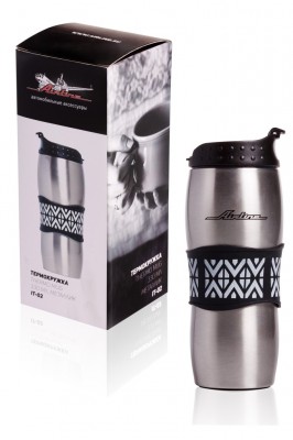 Термокружка 380мл непроливайка металлик AIRLINE IT-02 AIRLINE