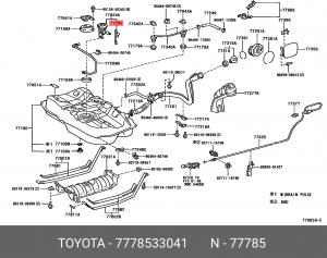 электропровод топливного насоса!\ Toyota 77785-33041 TOYOTA
