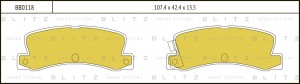 Колодки тормозные дисковые задние TOYOTA Corolla 00- BB0118 BB0118 BLITZ