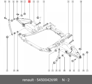 Рычаг подвески ЛАДА Largus RENAULT Logan (04-) передней правый OE 545004269R RENAULT