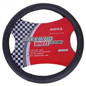Оплетка руля (XL) 41-43см черная кожа MISTAR MISLT34CBKXL MISTAR