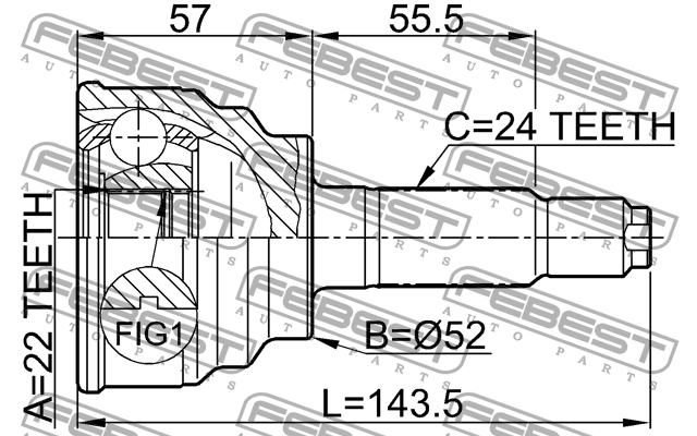 ШРУС внешний KIA RIO 00-05 0510-001 0510-001 FEBEST
