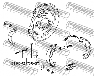 Трос ручника TOYOTA LAND CRUISER 100 01100-FZJ70R-KIT 01100-FZJ70R-KIT FEBEST