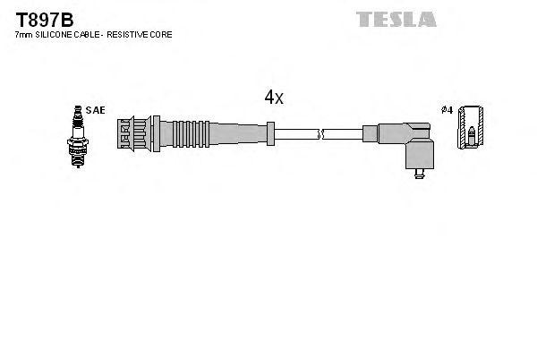 к-кт проводов!\ Fiat Brava/Marea 1.4i 95> T897B TESLA