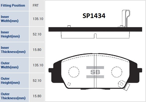 Колодки передние HONDA CIVIC TYPE-R 06- SP1434 SP1434 SANGSIN