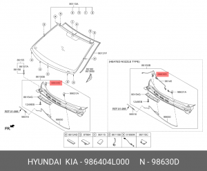 Жиклер HYUNDAI Elantra (06-) KIA Ceed омывателя правый OE 986404L000 HYUNDAI KIA
