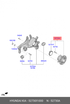 Ступица HYUNDAI Sonata LF (19-) KIA K5 (20-) задняя OE 52730L1000 HYUNDAI KIA