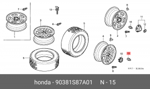 Гайка колеса HONDA М12х1.5 сфера закрытая под ключ 19 OE 90381S87A01 HONDA