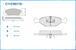 Тормозные колодки передние Low Metallic C11CR0176 C11CR0176 CWORKS