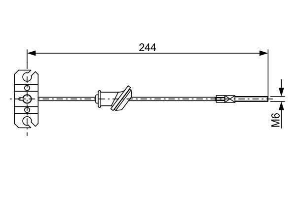 трос ручника пер.!\ Mitsubishi L200 all 05> L=244 1987482514 BOSCH