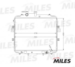 Радиатор (паяный) HYUNDAI PORTER/H-100 2.5 DIESEL ACRB068 ACRB068 MILES