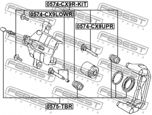 Втулка направляющая задн суппорта комплект 0574-CX9R-KIT 0574-CX9R-KIT FEBEST