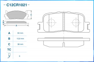 Тормозные колодки задние Low Metallic C12CR1021 C12CR1021 CWORKS