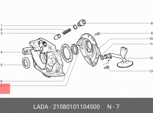 Шестерня ВАЗ-2108 насоса масляного ведущая АвтоВАЗ 21080-1011045-00 LADA VAZ