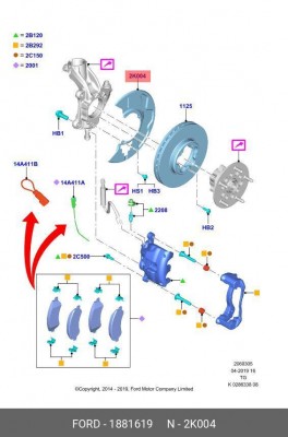 ЩИТОК ЗАЩИТНЫЙ ТОРМ. ПРАВЫЙ SRW 1881619 FORD