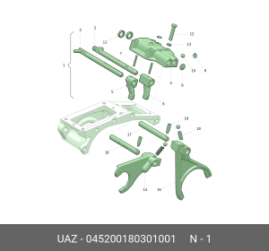 Крышка УАЗ-452 механизма переключения РК /УАЗ/ 045200180301001 UAZ UAZ