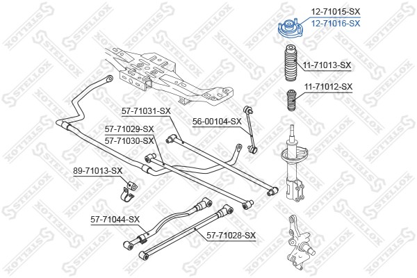 опора амортизатора заднего левого!\ Mazda 323F 1.3-2.0/1.6TD/2.0D 94-98 12-71016-SX STELLOX