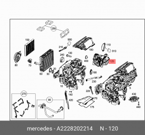 ВЕНТИЛЯТОР ОТОПИТЕЛЯ A2228202214 A 222 820 22 14 MERCEDES BENZ