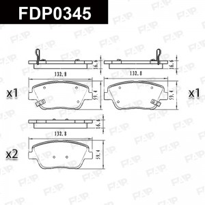 Тормозные колодки дисковые смесь CERAMIC FDP0345 FDP0345 FAP