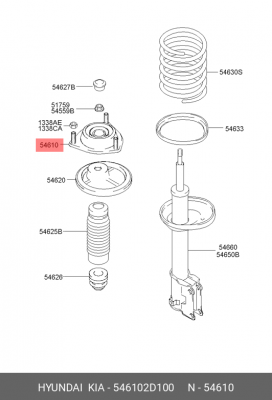 Опора амортизатора переднего 546102D100 HYUNDAI KIA