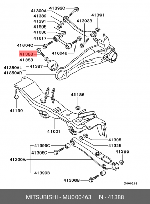 БОЛТ С ШЕСТИГРАННОЙ ГОЛОВКОЙ MU000463 MU000463 MITSUBISHI