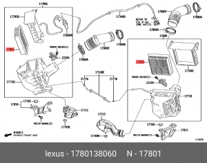 Фильтр воздушный TOYOTA 17801-38060 17801-38060 TOYOTA