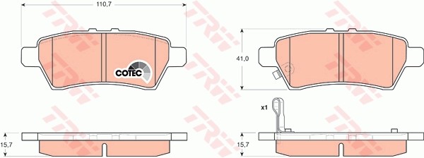 Колодки задние NISSAN NAVARA (D40), PATHFINDER (R51) GDB3405 GDB3405 TRW