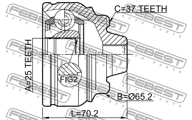 ШРУС внешний BMW 5 F10/F11/F18 2009- 1910-F10 1910-F10 FEBEST