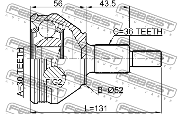 ШРУС внешний VW POLO SEDAN RUSSIA 2009- 2310-PV 2310-PV FEBEST