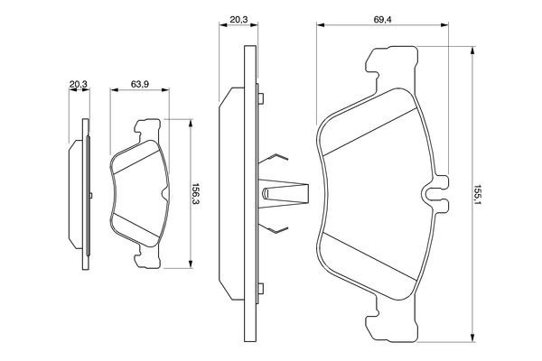 Колодки тормозные MERCEDES E (W210,W211,W208) передние (4шт.) BOSCH 0 986 494 001 BOSCH