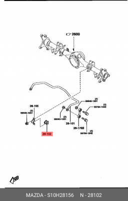 Втулка стабилизатора MAZDA CX5 (95-05) заднего OE S10H-28-156 MAZDA