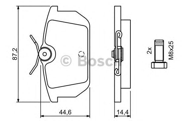 Колодки тормозные FIAT Punto задние (4шт.) BOSCH 0 986 491 030 BOSCH
