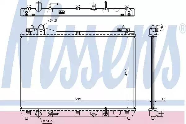 радиатор системы охлаждения! АКПП\ Suzuki Grand Vitara 2.0i 16V 05> 64199 NISSENS
