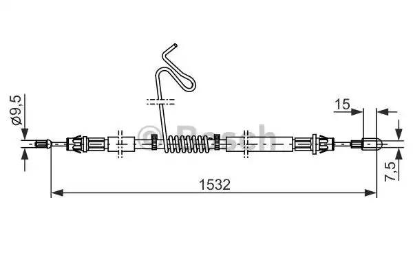 Трос стояночного тормоза FORD Transit (08-) левый BOSCH 1 987 482 277 BOSCH