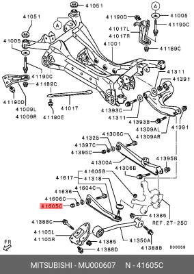 ГАЙКА ТЯГИ ЗАДНЕЙ ПОДВЕСКИ MU000607 MU000607 MITSUBISHI