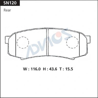 Дисковые тормозные колодки ADVICS SN120 SN120 ADVICS