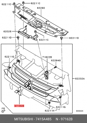 эмблема !три ромба \ Mitsubishi Outlander 12> 7415A485 MITSUBISHI