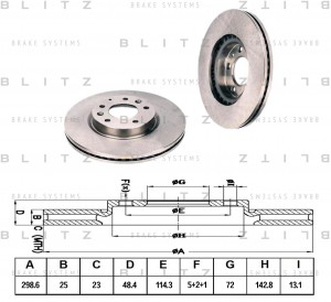 Диск тормозной передний вентилируемый MAZDA 6 07- BS0293 BS0293 BLITZ
