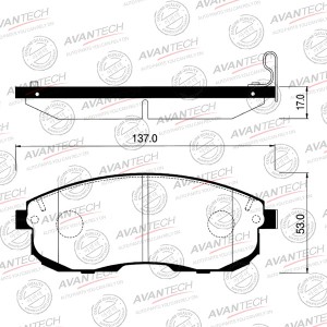 Колодки тормозные дисковые Avantech передние Заменён на арт. AV079 AV709 AVANTECH