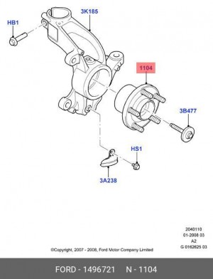 ступица колеса передняя!\ Ford Mondeo IV 07-15 1496721 FORD