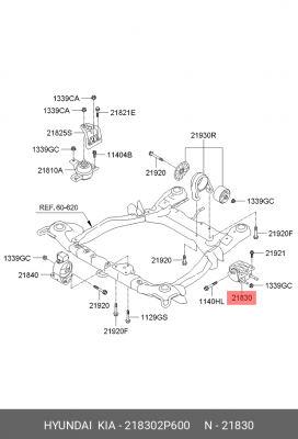 Опора двигателя HYUNDAI Santa Fe (09-) (2.0/2.2/3.5) левая OE 218302P600 HYUNDAI KIA