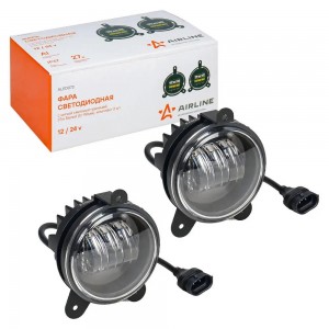 Фара светодиод, четкая свет.граница, 27W Бел, D-90 мм, кмпл 2шт. (ALED073) ALED073 AIRLINE