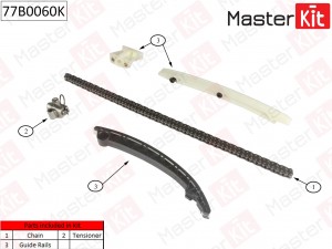 Комплект цепи ГРМ OPEL Astra H 1.4 04- без звездочек 77B0060K 77B0060K MASTER KIT