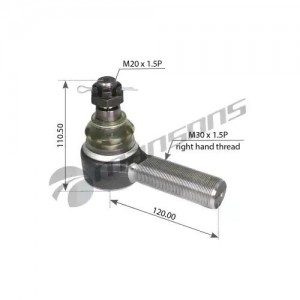 Наконечник рулевой тяги правый M30x1.5  M20x1.5  L=118 mm 700.258 MANSONS