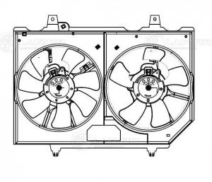 Э вентилятор охл. для а м Nissan X-Trail (T30) (01-) 2.0i 2.5i (2 вент.) (с кожу LFK 1408 LUZAR