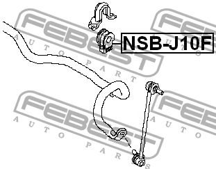 Втулка стабилизатора NISSAN QASHQAI J10E 2006.12-2013.12 NSB-J10F NSB-J10F FEBEST