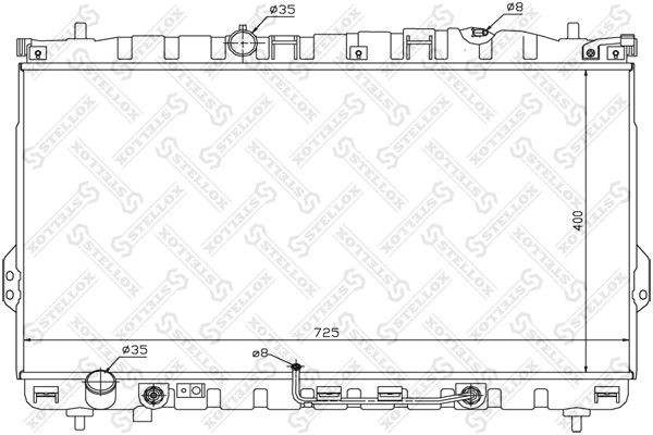 радиатор системы охлаждения! АКПП\ Hyundai Trajet 2.0i 16V 99-06/2.0CRDi 01-06 10-25305-SX STELLOX