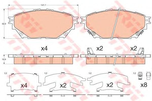 Колодки передние MITSUBISHI CANTER, FUSO GDB3611 GDB3611 TRW